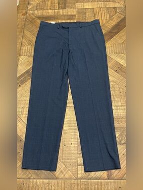 Nautica Men's Blue Plaid Modern Fit suit pants